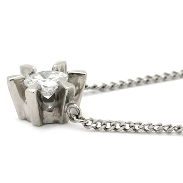 ノンブランド NON BRAND ダイヤペンダント プラチナシルバー Pt900 ダイヤモンド Pt850(チェーン) ネックレス 1P 1粒