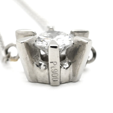 ノンブランド NON BRAND ダイヤペンダント プラチナシルバー Pt900 ダイヤモンド Pt850(チェーン) ネックレス 1P 1粒