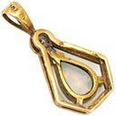 ノンブランド NON BRAND オパール ダイヤ ペンダントトップ イエローゴールド K18YG オパール ダイヤモンド ペンダントトップ 1Pダイヤ ネックレストップ