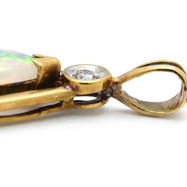 ノンブランド NON BRAND オパール ダイヤ ペンダントトップ イエローゴールド K18YG オパール ダイヤモンド ペンダントトップ 1Pダイヤ ネックレストップ