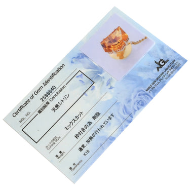 ノンブランド NON BRAND イエローゴールド×オレンジ K18YG シトリン GP(留め具) タイピン シトリン オレンジ Au750 18K 18金 黄水晶 天然石 タイタック