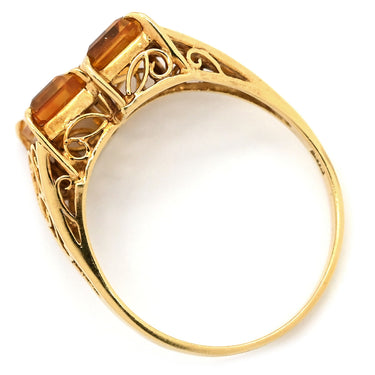 ノンブランド NON BRAND シトリンリング オレンジXイエローゴールド K18YG シトリン リング 指輪 750AU 18K 14号