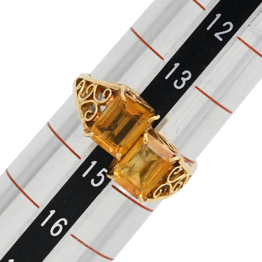 ノンブランド NON BRAND シトリンリング オレンジXイエローゴールド K18YG シトリン リング 指輪 750AU 18K 14号