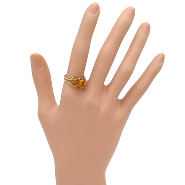 ノンブランド NON BRAND シトリンリング オレンジXイエローゴールド K18YG シトリン リング 指輪 750AU 18K 14号