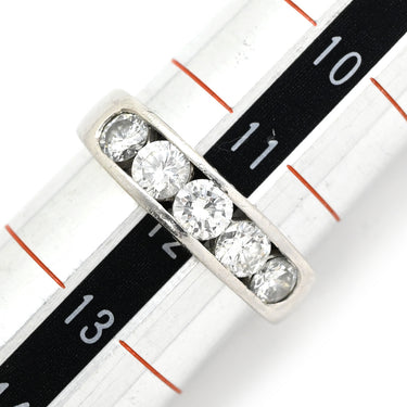 ノンブランド NON BRAND ダイヤリング プラチナシルバー Pt900 ダイヤモンド リング 指輪 5P 5粒 一文字 12号