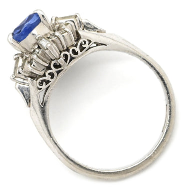 ノンブランド NON BRAND ブルーサファイア ダイヤリング プラチナシルバー Pt900 サファイア ダイヤモンド リング 指輪 青 Pm900 8号