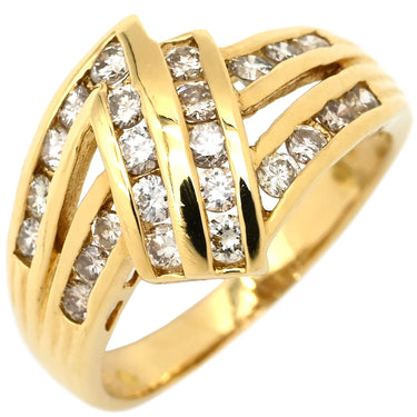 ノンブランド NON BRAND ダイヤリング イエローゴールド K18YG ダイヤモンド リング 指輪 13号