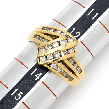 ノンブランド NON BRAND ダイヤリング イエローゴールド K18YG ダイヤモンド リング 指輪 13号