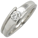 ノンブランド NON BRAND ダイヤリング プラチナシルバー Pt900 ダイヤモンド リング 指輪 1P 1粒 名前の刻印あり 10号