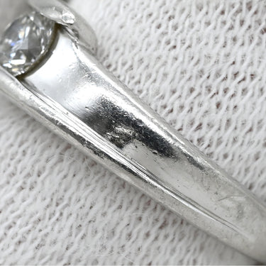 ノンブランド NON BRAND ダイヤリング プラチナシルバー Pt900 ダイヤモンド リング 指輪 1P 1粒 名前の刻印あり 10号