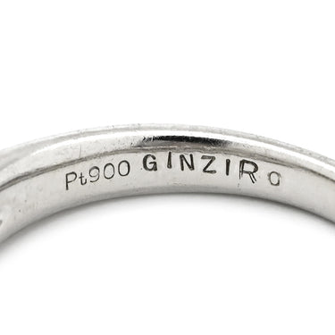 ノンブランド NON BRAND ダイヤリング プラチナシルバー Pt900 ダイヤモンド リング 指輪 1P 1粒 名前の刻印あり 10号