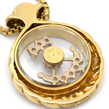 ノンブランド NON BRAND ダイヤペンダント イエローゴールド K18YG ダイヤモンド ネックレス 750 18K