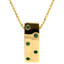 ノンブランド NON BRAND エメラルド ダイヤ イエローゴールド K18YG エメラルド ダイヤモンド ネックレス 750 18K ボールチェーン リバーシブル