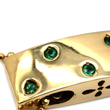 ノンブランド NON BRAND エメラルド ダイヤ イエローゴールド K18YG エメラルド ダイヤモンド ネックレス 750 18K ボールチェーン リバーシブル