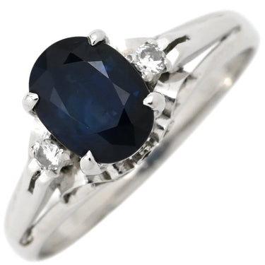 ノンブランド NON BRAND ブルーサファイア ダイヤリング プラチナシルバー Pt900 サファイア ダイヤモンド リング 指輪 青 13.5号