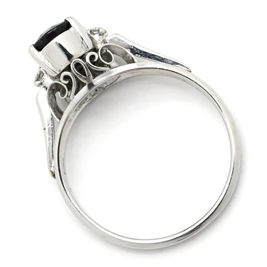 ノンブランド NON BRAND ブルーサファイア ダイヤリング プラチナシルバー Pt900 サファイア ダイヤモンド リング 指輪 青 13.5号