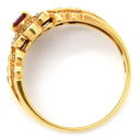 ノンブランド NON BRAND ルビー ダイヤ リング イエローゴールド K18YG ルビー ダイヤモンド リング 指輪 Au750 18K 18金 レッド 赤 ダイアモンド 12号