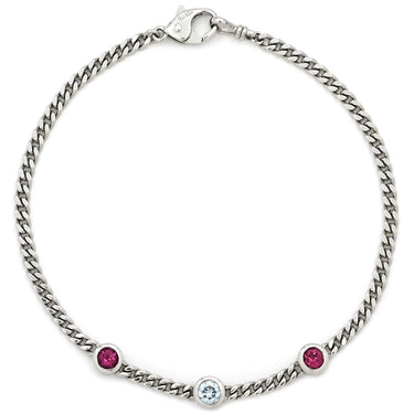 ノンブランド NON BRAND ホワイトゴールド×ピンクトルマリン K18WG ダイヤモンド ピンクトルマリン ブレスレット ダイヤブレスレット 750 ホワイトゴールド