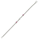 ノンブランド NON BRAND ホワイトゴールド×ピンクトルマリン K18WG ダイヤモンド ピンクトルマリン ブレスレット ダイヤブレスレット 750 ホワイトゴールド