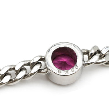 ノンブランド NON BRAND ホワイトゴールド×ピンクトルマリン K18WG ダイヤモンド ピンクトルマリン ブレスレット ダイヤブレスレット 750 ホワイトゴールド