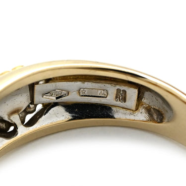 ノンブランド NON BRAND ダイヤ コンビリング イエローゴールドＸホワイトゴールド K18YG K18WG ダイヤモンド リング 指輪 バゲットダイヤ 9号