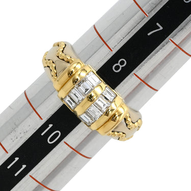 ノンブランド NON BRAND ダイヤ コンビリング イエローゴールドＸホワイトゴールド K18YG K18WG ダイヤモンド リング 指輪 バゲットダイヤ 9号