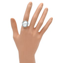 ノンブランド NON BRAND 白蝶パール ダイヤリング プラチナシルバー Pt900 パール ダイヤモンド リング 指輪 1粒 1P オーバル シルバー 10号