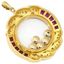 ノンブランド NON BRAND マルチカラー イエローゴールド×ルビーレッド K18YG ダイヤモンド ルビー 色石 ペンダントトップ