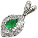 ノンブランド NON BRAND エメラルド プラチナシルバー Pt900 エメラルド ダイヤモンド ペンダントトップ 緑 グリーン ダイヤ ネックレストップ