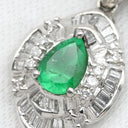 ノンブランド NON BRAND エメラルド プラチナシルバー Pt900 エメラルド ダイヤモンド ペンダントトップ 緑 グリーン ダイヤ ネックレストップ