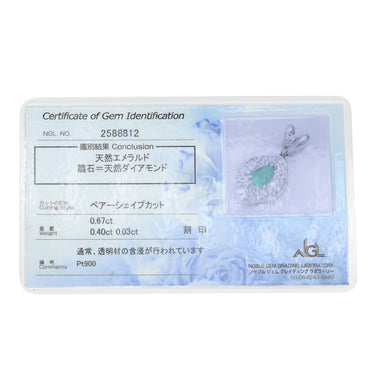 ノンブランド NON BRAND エメラルド プラチナシルバー Pt900 エメラルド ダイヤモンド ペンダントトップ 緑 グリーン ダイヤ ネックレストップ