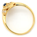 ノンブランド NON BRAND ブルーサファイア ダイヤリング イエローゴールド K18YG サファイア ダイヤモンド リング 指輪 18K 750 YG 10.5号