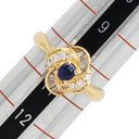 ノンブランド NON BRAND ブルーサファイア ダイヤリング イエローゴールド K18YG サファイア ダイヤモンド リング 指輪 18K 750 YG 10.5号