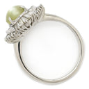 ノンブランド NON BRAND キャッツアイ ダイヤリング プラチナシルバー Pt900 クリソベリルキャッツアイ ダイヤモンド リング 指輪 猫目石 14.5号