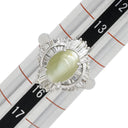 ノンブランド NON BRAND キャッツアイ ダイヤリング プラチナシルバー Pt900 クリソベリルキャッツアイ ダイヤモンド リング 指輪 猫目石 14.5号