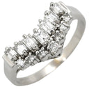 ノンブランド NON BRAND ダイヤリング プラチナシルバー Pt900 ダイヤモンド リング 指輪 V字 Vライン Pm900 8.5号