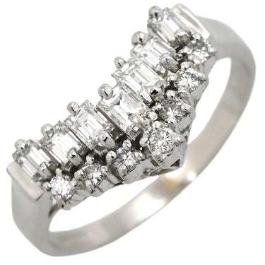 ノンブランド NON BRAND ダイヤリング プラチナシルバー Pt900 ダイヤモンド リング 指輪 V字 Vライン Pm900 8.5号