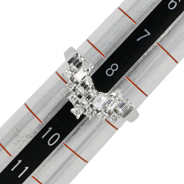 ノンブランド NON BRAND ダイヤリング プラチナシルバー Pt900 ダイヤモンド リング 指輪 V字 Vライン Pm900 8.5号