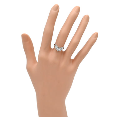 ノンブランド NON BRAND ダイヤリング プラチナシルバー Pt900 ダイヤモンド リング 指輪 V字 Vライン Pm900 8.5号