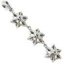 ノンブランド NON BRAND ブラウンダイヤ ホワイトゴールド K18WG ダイヤモンド ペンダントトップ フラワーモチーフ 3連 3石 ネックレストップ ドロップ