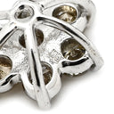 ノンブランド NON BRAND ブラウンダイヤ ホワイトゴールド K18WG ダイヤモンド ペンダントトップ フラワーモチーフ 3連 3石 ネックレストップ ドロップ