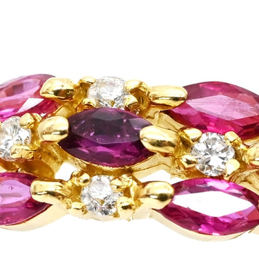 ノンブランド NON BRAND ルビー ダイヤリング イエローゴールド K18YG ルビー ダイヤモンド リング 指輪 レッド 赤 11号