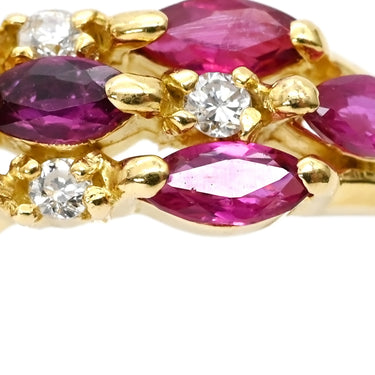 ノンブランド NON BRAND ルビー ダイヤリング イエローゴールド K18YG ルビー ダイヤモンド リング 指輪 レッド 赤 11号