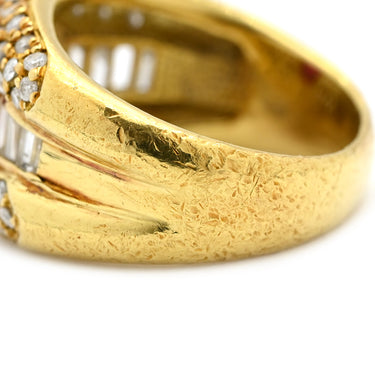 ノンブランド NON BRAND ルビー ダイヤリング イエローゴールド K18YG ルビー ダイヤモンド リング 指輪 レッド 赤 9号