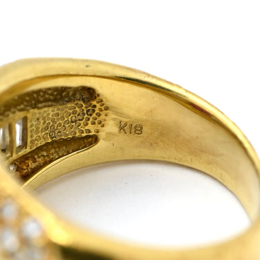 ノンブランド NON BRAND ルビー ダイヤリング イエローゴールド K18YG ルビー ダイヤモンド リング 指輪 レッド 赤 9号