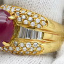 ノンブランド NON BRAND ルビー ダイヤリング イエローゴールド K18YG ルビー ダイヤモンド リング 指輪 レッド 赤 9号