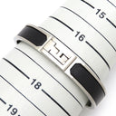 エルメス HERMES バングル ジェット ブラック×シルバー メタル エナメル ブレスレット H