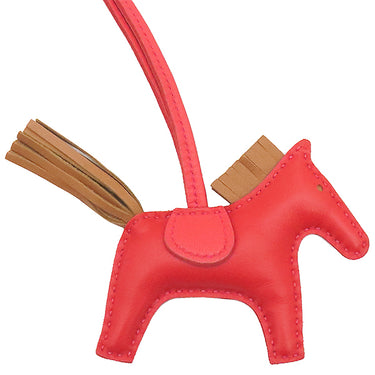 エルメス HERMES ロデオPM ルージュインディアン×ゴールド×ブーゲンビリア アニューミロ バッグチャーム 赤 茶