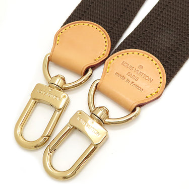ルイヴィトン LOUIS VUITTON 139cm ブラウン コットン ショルダーストラップ ゴールド金具 茶