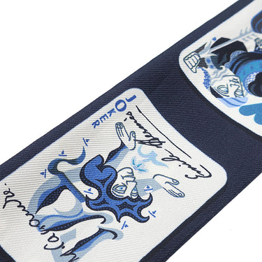 エルメス HERMES ツイリー マリン×ペトロール×ホワイト シルク スカーフ 【JEU DE CARTES/ジュー ドゥ カルト】